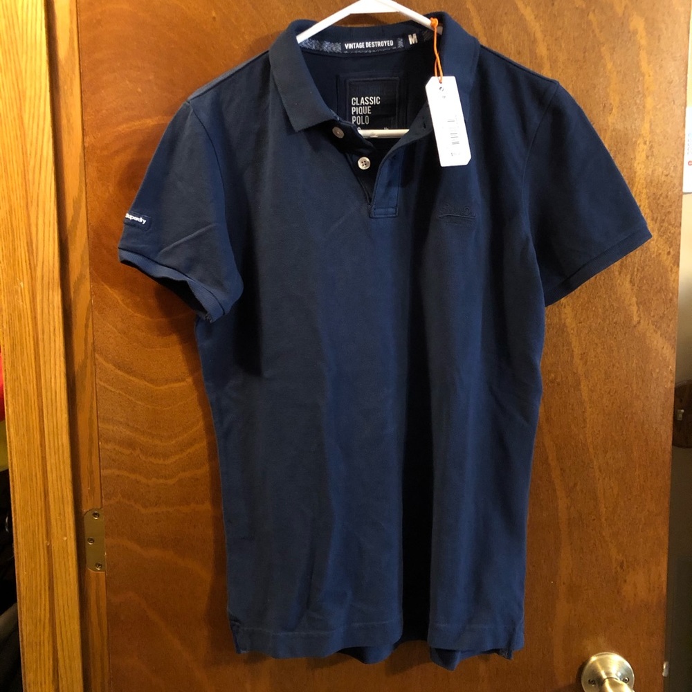 Superdry Vintage Destroyed Polo - M